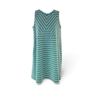 Maeve for Anthropologie Green and White Geometric Shift Dress, Size S